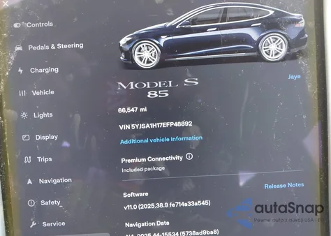 2014 Tesla Model S P85 из США, поврежденный, VIN 5YJSA1H17EFP48892
